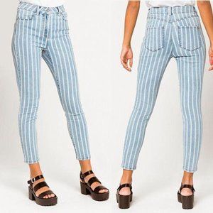 TILLYS 80's Faded Stripe Skinny Cropped Jean‎ Size 0